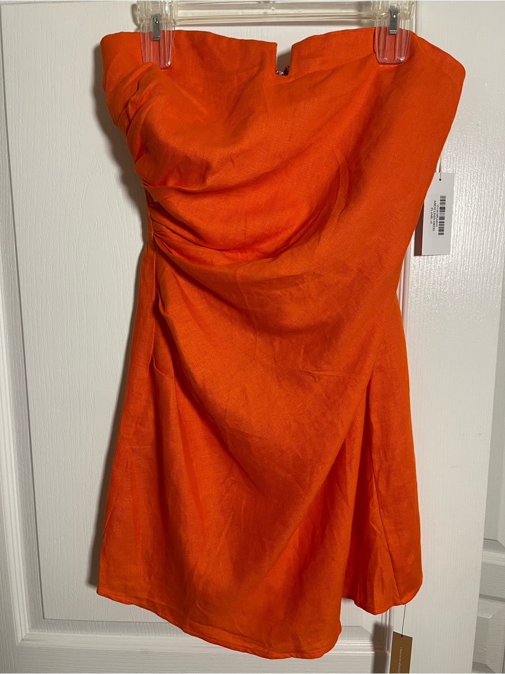 Reformation Abeni Linen Dress Flame Size 10 - Picture 4 of 16